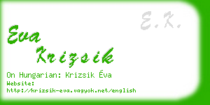 eva krizsik business card
